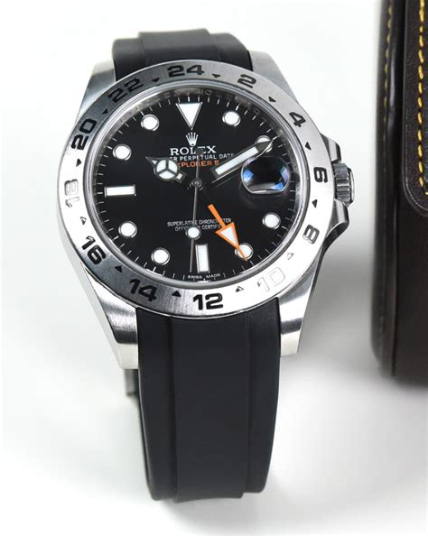 rolex explorer ii strap width|explorer 2 on rubber strap.